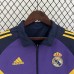 24/25 Real Madrid Trench Coat Reversible Navy Blue Windbreaker Long Sleeve-8556225