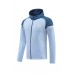 24/25 Manchester City Light Blue Hooded Edition Classic Jacket Training Suit (Top+Pant)-9195354