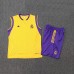 24/25 Real Madrid Training Yellow Purple Jersey Kit Sleeveless (Vest + Short)-8685886