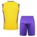 24/25 Real Madrid Training Yellow Purple Jersey Kit Sleeveless (Vest + Short)-8685886