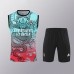 24/25 Real Madrid Training Green Red Jersey Kit Sleeveless (Vest + Short)-8480557