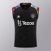 24/25 Manchester United M-U Training Black Jersey Kit Sleeveless (Vest + Short)-5975517