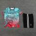 24/25 Real Madrid Training Green Red Jersey Kit short Sleeve (Shirt + Short)-8851638