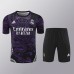 24/25 Real Madrid Training Black Purple Jersey Kit short Sleeve (Shirt + Short)-6583367