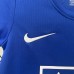 Retro kids 08/09 Manchester United M-U Third Away Blue Kids Jersey Kit short Sleeve (Shirt + Short)-8584276