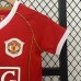 Retro kids 06/07 Manchester United M-U Home Red White Kids Jersey Kit short Sleeve (Shirt + Short)-6881596