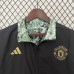 24/25 Manchester United M-U Trench Coat Reversible Black Green Windbreaker Long Sleeve-2096698