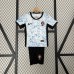 2024 Kids Portugal Away Kids White Blue Jersey Kit short sleeve (Shirt + Short + Socks)-7540034