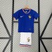 2024 Kids France Home Kids Blue Jersey Kit short sleeve (Shirt + Short + Socks)-4622420