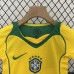 Retro 2004 Kids Brazil Home Yellow Green Kids Jersey Kit short sleeve (Shirt + Short)-3855296