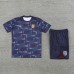 2024 England Gray Red Training Jersey Kit short Sleeve (Shirt + Short)-4031046