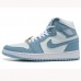 Wmns Air Jordan 1 Retro High OG Denim Running Shoes-White/Blue-9990776