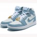 Wmns Air Jordan 1 Retro High OG Denim Running Shoes-White/Blue-9990776