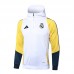 24/25 Real Madrid White Yellow Hooded Edition Classic Jacket Training Suit (Top+Pant)-4995340