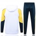 24/25 Real Madrid White Yellow Hooded Edition Classic Jacket Training Suit (Top+Pant)-4995340
