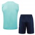 24/25 Real Madrid Light Green Training jersey Kit Sleeveless Vest (Vest + Short)-2730544