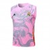 24/25 Real Madrid Pink Gray Training jersey Kit Sleeveless Vest (Vest + Short)-9265407