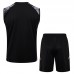 24/25 Real Madrid Black White Training jersey Kit Sleeveless Vest (Vest + Short)-8496357
