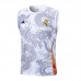 24/25 Real Madrid White Gray Training jersey Kit Sleeveless Vest (Vest + Short)-4711995