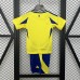 24/25 Kids Al-Nassr FC Riyadh Victory Home Yellow Blue Kids Jersey Kit short sleeve (Shirt + Short)-217334