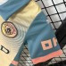 24/25 Kids Manchester City Fourth Away Khkai Blue Kids Jersey Kit short sleeve (Shirt + Short)-1113561