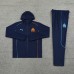 24/25 Marseille Navy Blue Hooded Edition Classic Jacket Training Suit (Top+Pant)-7529538