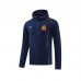 24/25 Marseille Navy Blue Hooded Edition Classic Jacket Training Suit (Top+Pant)-7529538