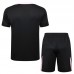 24/25 Paris Saint-Germain PSG Black Training Jersey Kit short Sleeve (Shirt + Short)-5446484
