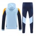 24/25 Real Madrid Blue Yellow Hooded Edition Classic Jacket Training Suit (Sweatshirt+Pant)-7282965