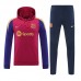 24/25 Barcelona Red Blue Hooded Edition Classic Jacket Training Suit (Sweatshirt+Pant)-1988413