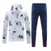 24/25 Paris Saint-Germain PSG White Hooded Edition Classic Jacket Training Suit (Sweatshirt+Pant)-5651145