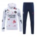 24/25 Paris Saint-Germain PSG White Hooded Edition Classic Jacket Training Suit (Sweatshirt+Pant)-5651145