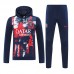 24/25 Paris Saint-Germain PSG Navy Blue Hooded Edition Classic Jacket Training Suit (Sweatshirt+Pant)-5949117