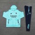 24/25 Real Madrid Blue Hooded Edition Classic Jacket Training Suit (Sweatshirt+Pant)-791353