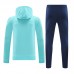 24/25 Real Madrid Blue Hooded Edition Classic Jacket Training Suit (Sweatshirt+Pant)-791353