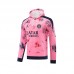 24/25 Paris Saint-Germain PSG Pink Hooded Edition Classic Jacket Training Suit (Sweatshirt+Pant)-7498482