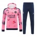 24/25 Paris Saint-Germain PSG Pink Hooded Edition Classic Jacket Training Suit (Sweatshirt+Pant)-7498482