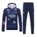 24/25 Paris Saint-Germain PSG Navy Blue Hooded Edition Classic Jacket Training Suit (Sweatshirt+Pant)-9561608