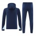 2024 France Navy Blue Hodded Edition Classic Jacket Training Suit (Top+Pant)-3004959