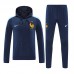2024 France Navy Blue Hodded Edition Classic Jacket Training Suit (Top+Pant)-3004959