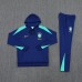 2024 Brazil Blue Hodded Edition Classic Jacket Training Suit (Top+Pant)-7882320
