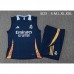 24/25 Real Madrid Nvay Blue Training jersey Kit Sleeveless Vest (Vest + Short)-9399986