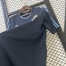 Retro 03/04 Real Madrid Away Navy Blue Jersey Kit Short Sleeve-1361087