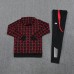 24/25 Manchester United M-U Red Black Hooded Edition Classic Jacket Training Suit (Top+Pant)-1270196