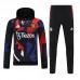 24/25 Manchester United M-U Red Black Hooded Edition Classic Jacket Training Suit (Top+Pant)-2665966