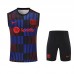 24/25 Barcelona Red Blue Training jersey Kit Sleeveless Vest (Vest + Short)-6834978