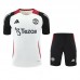 24/25 Manchester United M-U White Training Jersey Kit short Sleeve (Shirt + Short)-6399771