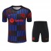 24/25 Barcelona Navy Blue Red Training Jersey Kit short Sleeve (Shirt + Short)-4785991