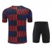 24/25 Barcelona Navy Blue Red Training Jersey Kit short Sleeve (Shirt + Short)-4785991