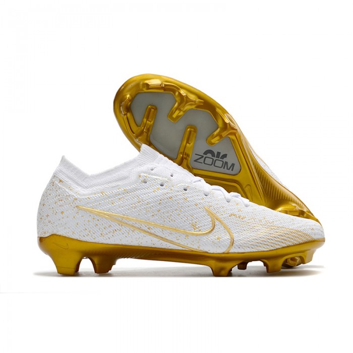 Air Zoom Mercurial Superfly IX Elite FG Soccer Shoes-White/Gold-7722584